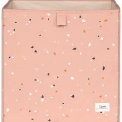 3 sprouts Cube de rangement en tissu recyclé Terrazzo argile