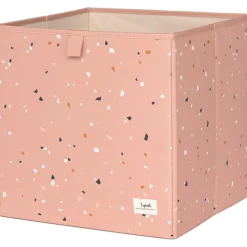 3 sprouts Cube de rangement en tissu recyclé Terrazzo argile