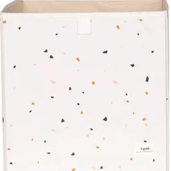 Best 3 sprouts Cube de rangement en tissu recyclé Terrazzo crème