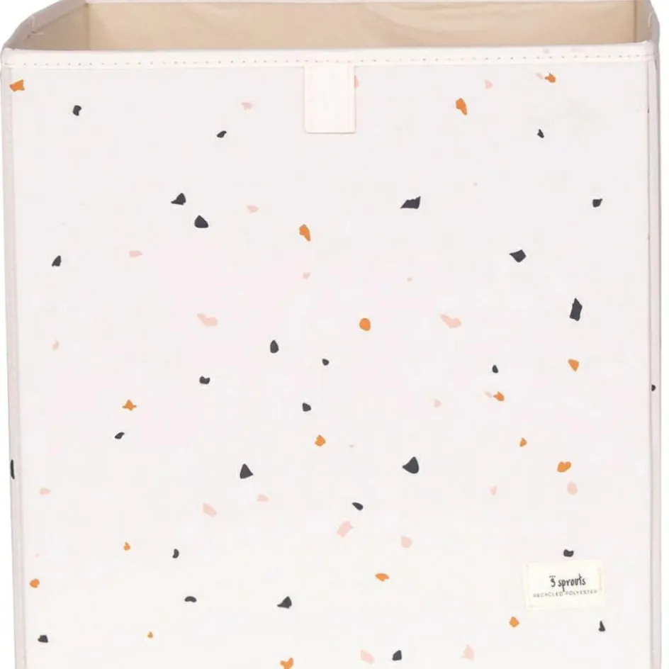 Best 3 sprouts Cube de rangement en tissu recyclé Terrazzo crème