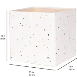 Best 3 sprouts Cube de rangement en tissu recyclé Terrazzo crème