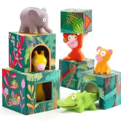 Cubes à empiler Maxi Topani jungle|Djeco Online