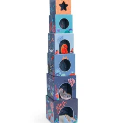 Clearance Moulin Roty Cubes empilables + personnages Les aventures de Paulie (6 cubes)