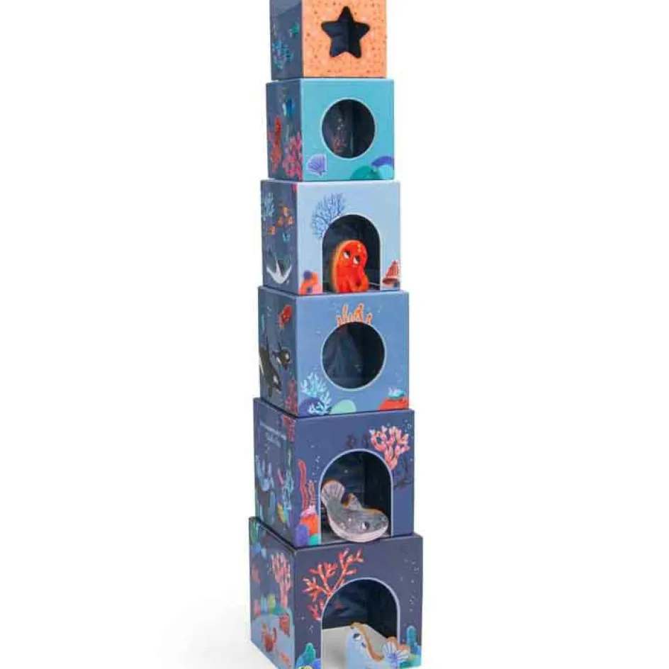 Clearance Moulin Roty Cubes empilables + personnages Les aventures de Paulie (6 cubes)