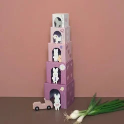 New Jabadabado Cubes empilables en bois lapin (5 cubes)