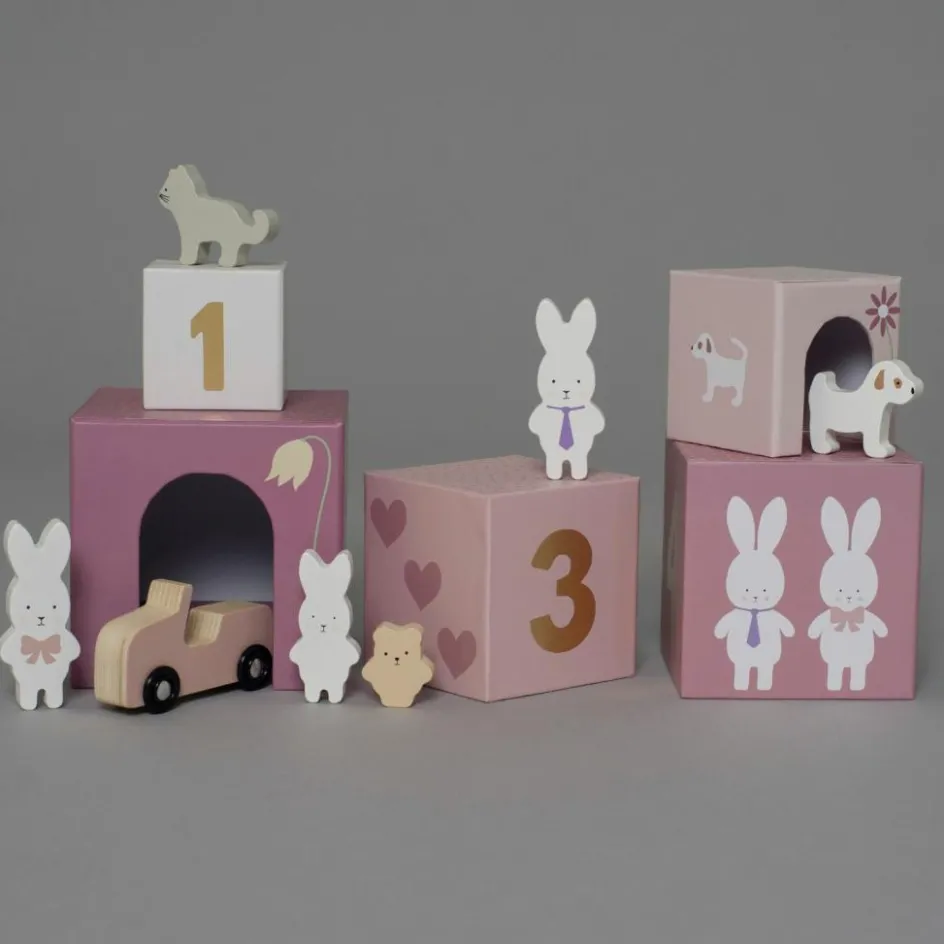 New Jabadabado Cubes empilables en bois lapin (5 cubes)
