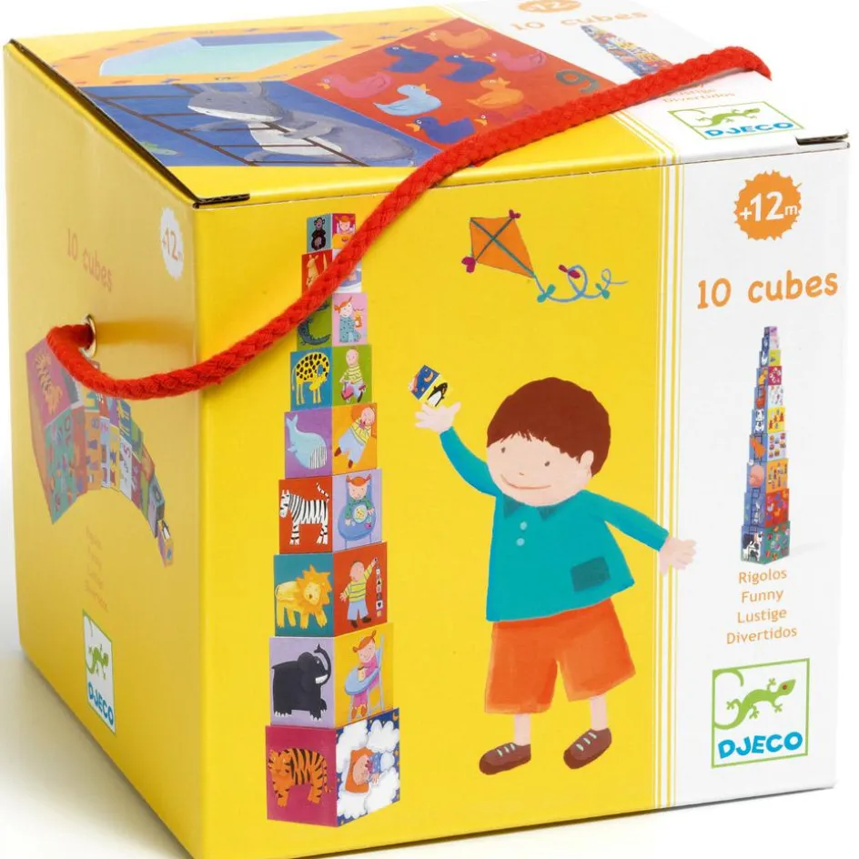 Sale Djeco Cubes empilables Rigolo (10 pièces)