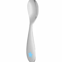 New Christofle Cuillère naissance Baby spoon bleue en métal argenté