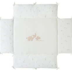 Best Noukie's Cuvette de parc en veloudoux Bali, Moka & Snow (75x95 cm)