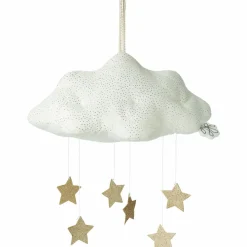 BT Chaps Décoration Nuage velours côtelé blanc avec étoiles à suspendre