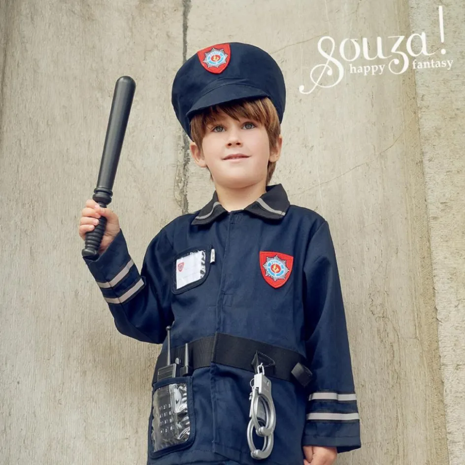 Souza For Kids Déguisement enfant set de policier + accessoires (4-7 ans)