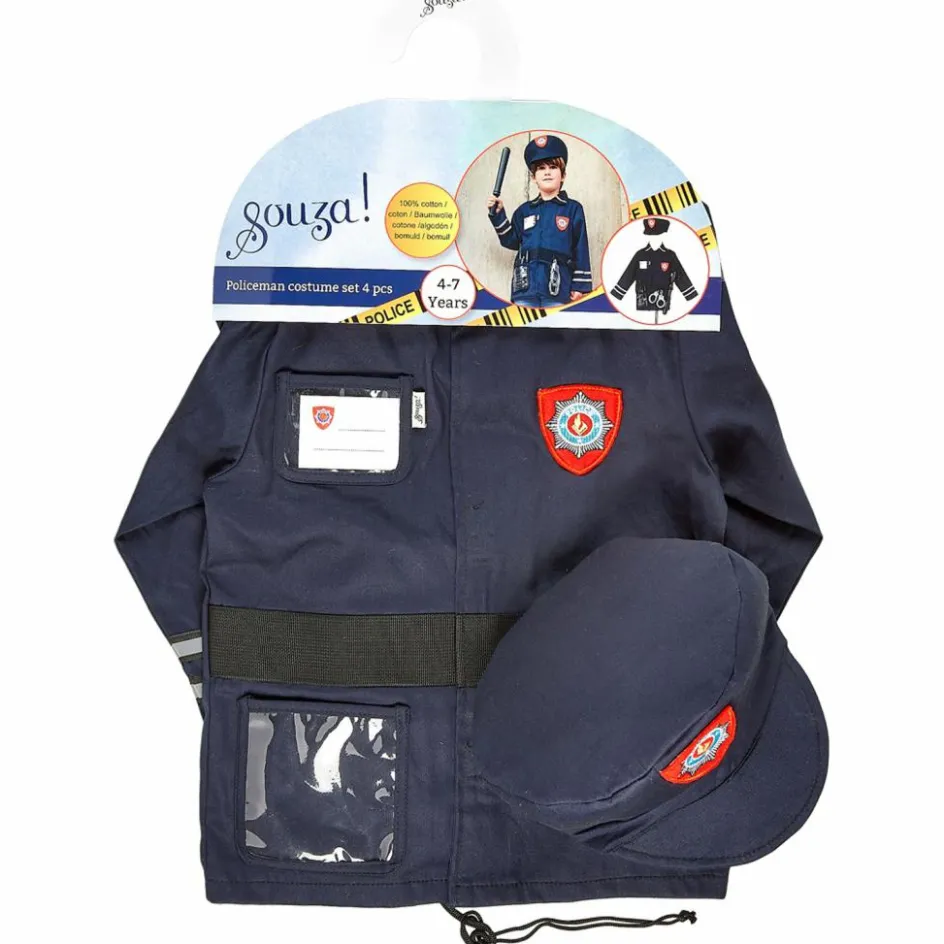 Souza For Kids Déguisement enfant set de policier + accessoires (4-7 ans)