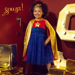 Best Souza For Kids Déguisement Super Hero girl robe+cape (8-10 ans)