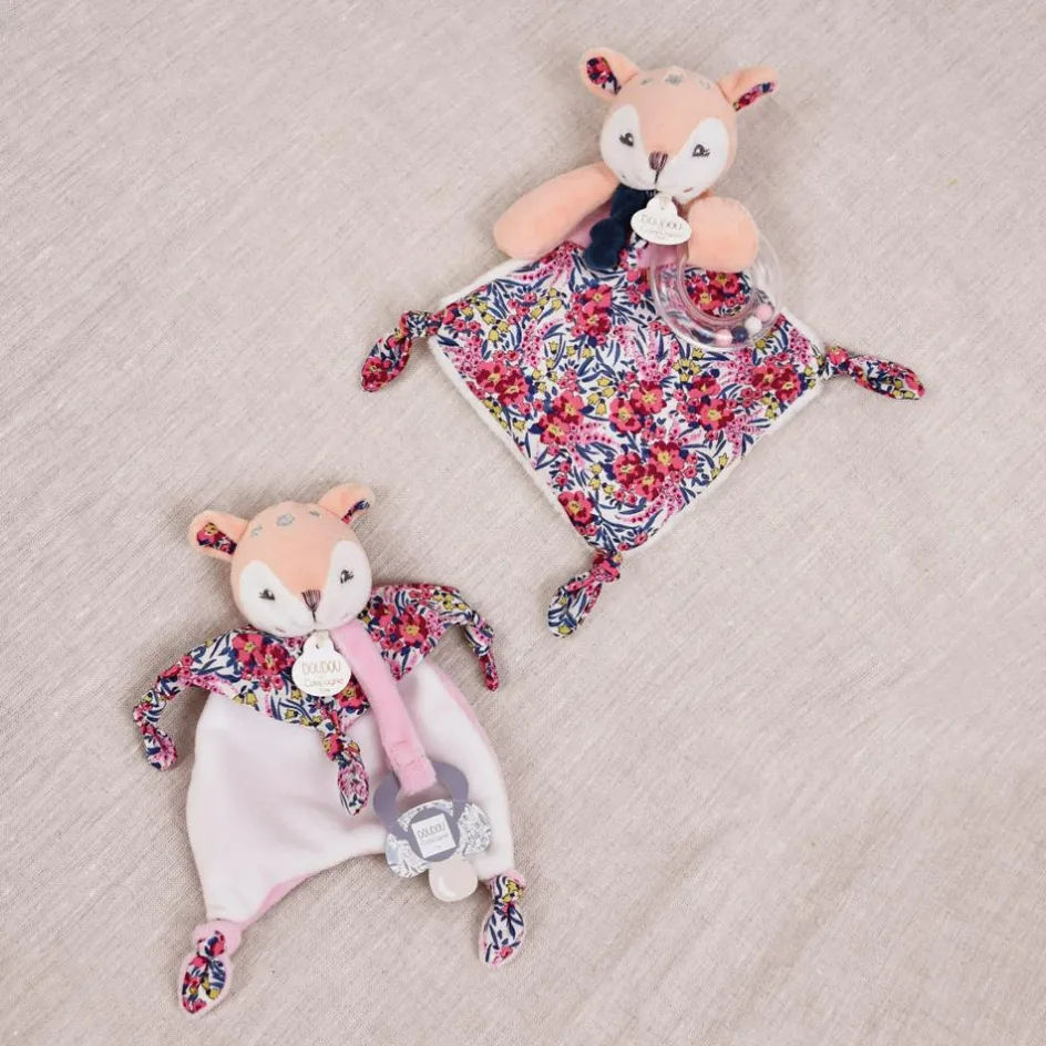 Doudou attache-sucette Boh'aime Faon (20 cm)|Doudou et Compagnie Discount