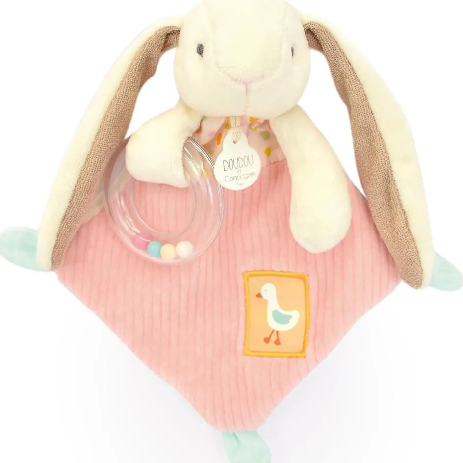 Doudou hochet Lapin Ciboulette Dans mon jardin (21 cm)|Doudou et Compagnie Online