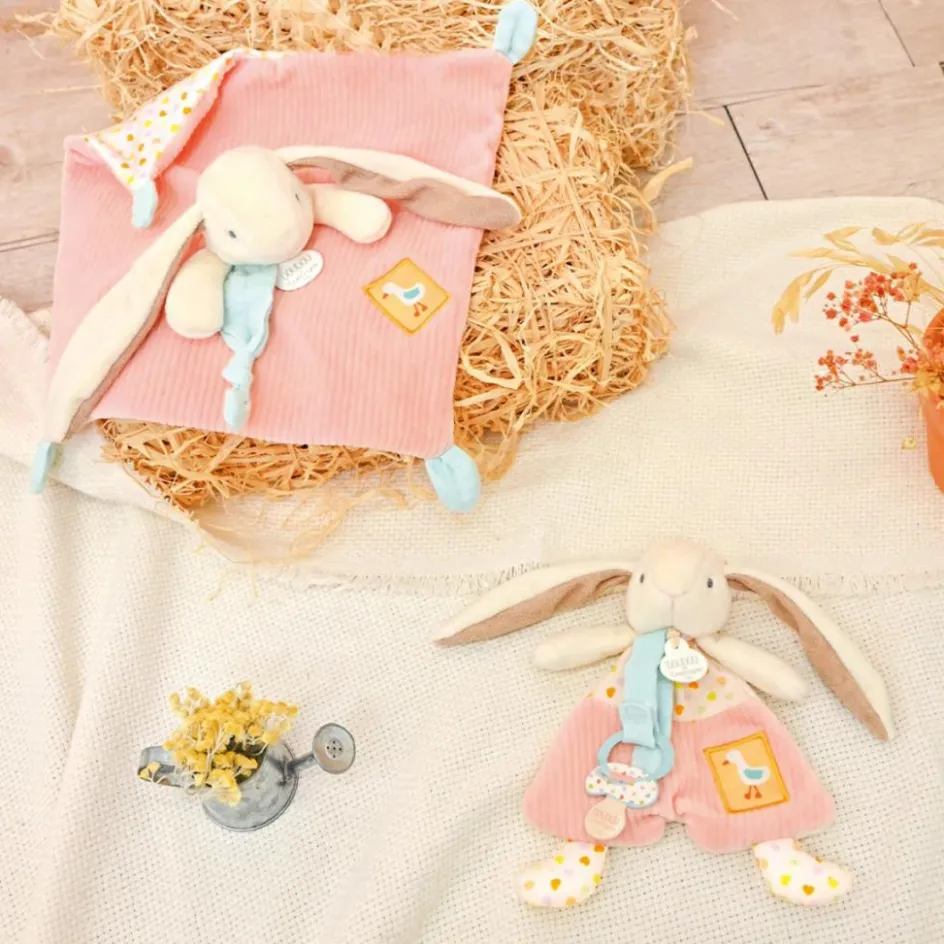 Doudou hochet Lapin Ciboulette Dans mon jardin (21 cm)|Doudou et Compagnie Online
