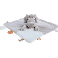 Discount Noukie's Doudou marionnette Triceratops Ops en veloudoux greige (27 cm)