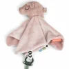 Doudou plat attache-sucette Pigee Rose|Done by Deer Hot