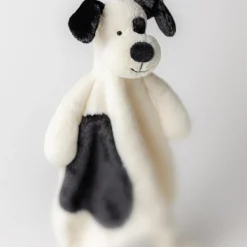 Doudou plat Bashful Chien noir et crème (20 cm)|Jellycat Best