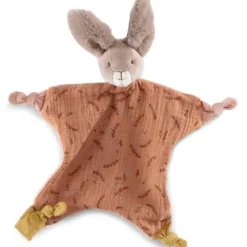 Doudou plat lapin argile Trois petits lapins (personnalisable)|Moulin Roty Hot