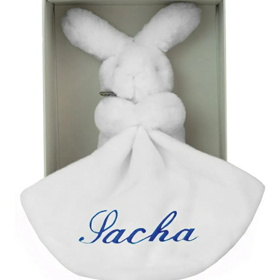 Doudou plat lapin bleu (personnalisable)|ANVIE Hot