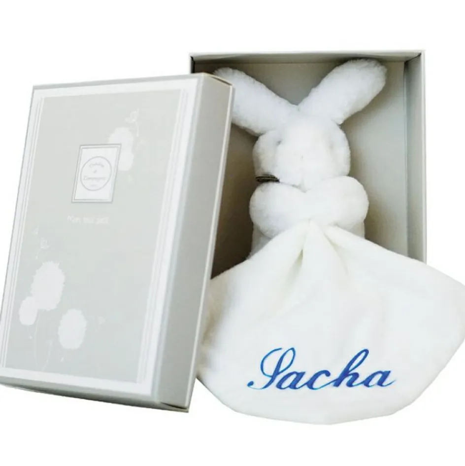 Doudou plat lapin bleu (personnalisable)|ANVIE Hot