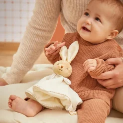 Doudou plat Lapin rond crème|Kaloo Hot