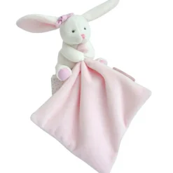Doudou plat lapin rose J'aime mon doudou|Doudou et Compagnie Outlet