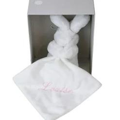 Doudou plat lapin rose (personnalisable)|ANVIE Clearance