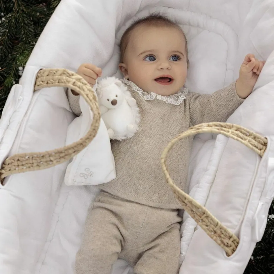 Doudou plat Léon le hérisson écru (25 x 25 cm)|Tartine et Chocolat