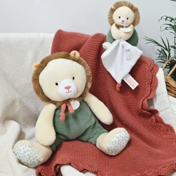 Doudou plat pantin Lion Couleurs savane (15 cm)|Doudou et Compagnie Discount