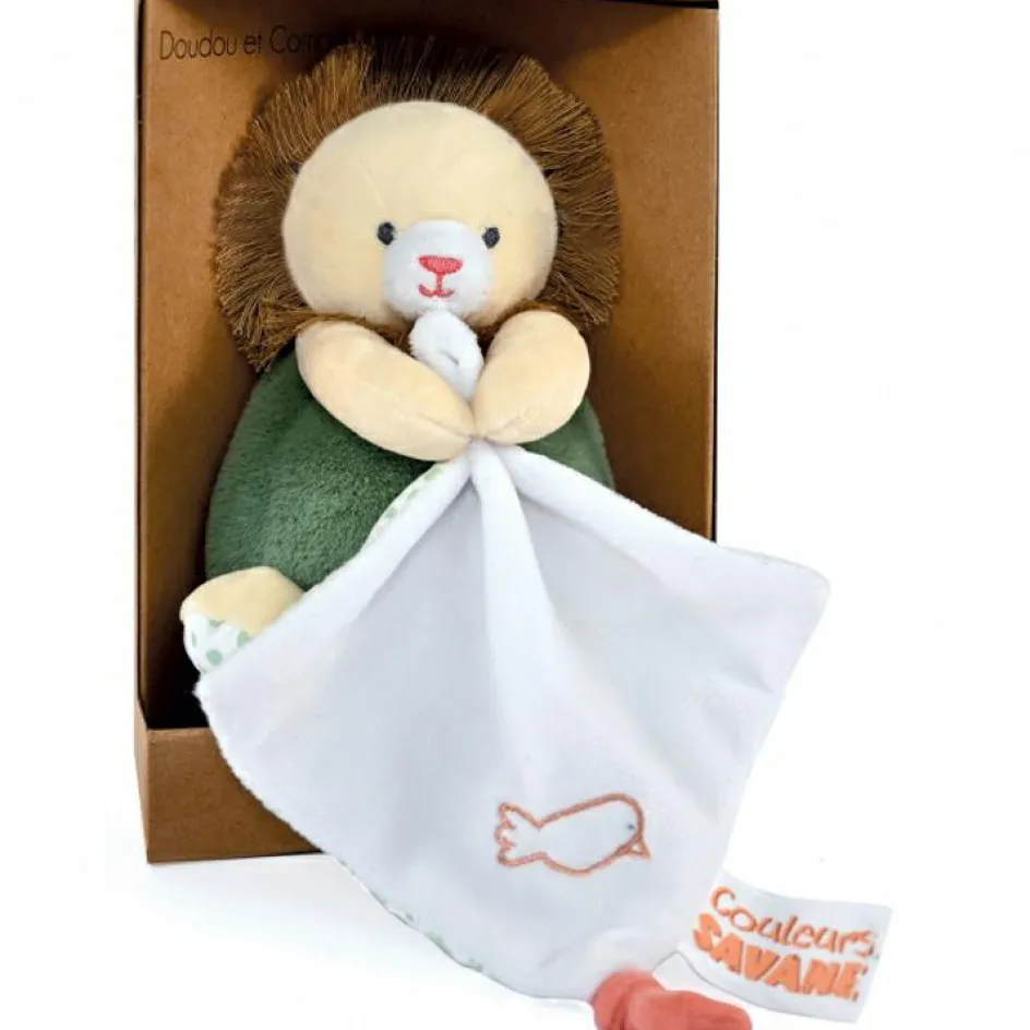Doudou plat pantin Lion Couleurs savane (15 cm)|Doudou et Compagnie Discount