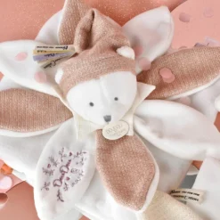 Doudou plat pétales Ours Rose (25 cm)|Doudou et Compagnie Outlet
