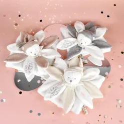 Doudou plat pétales Ours Rose (25 cm)|Doudou et Compagnie Outlet