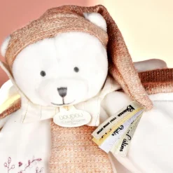 Doudou plat pétales Ours Rose (25 cm)|Doudou et Compagnie Outlet