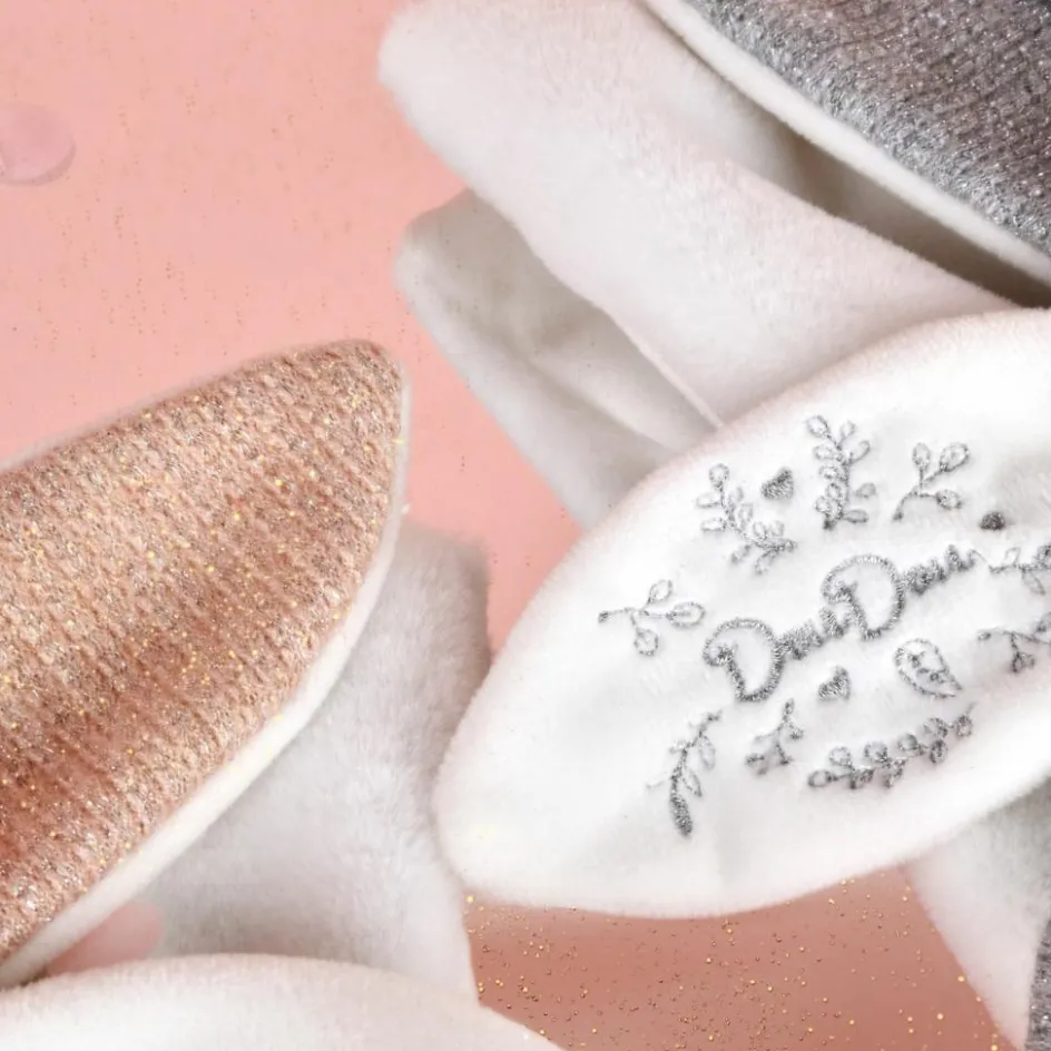 Doudou plat pétales Ours Rose (25 cm)|Doudou et Compagnie Outlet