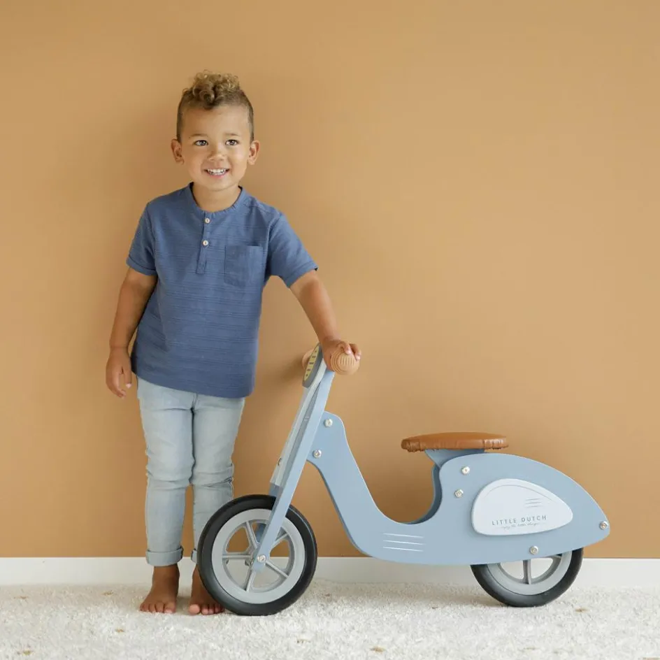 Clearance Little Dutch Draisienne scooter en bois blue
