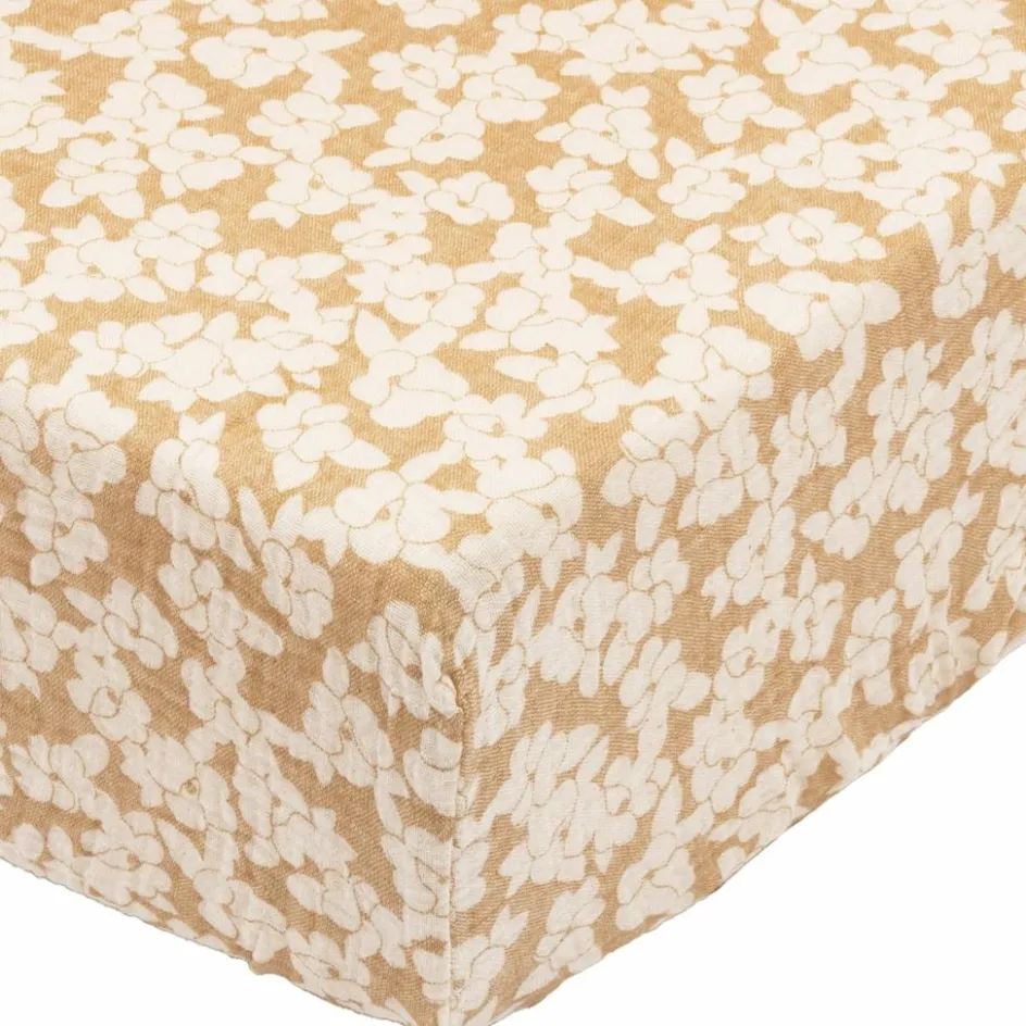 New Nobodinoz Drap housse bebé en double gaze de coton Wabi-Sabi (70 x 140 cm) Golden Brown Sakura