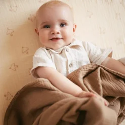 Clearance Nobodinoz Drap housse Brown Hoshi Wabi-Sabi (70x140 cm)