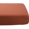 Drap housse en coton bio Terracotta (70 x 140 cm)|Kadolis Outlet