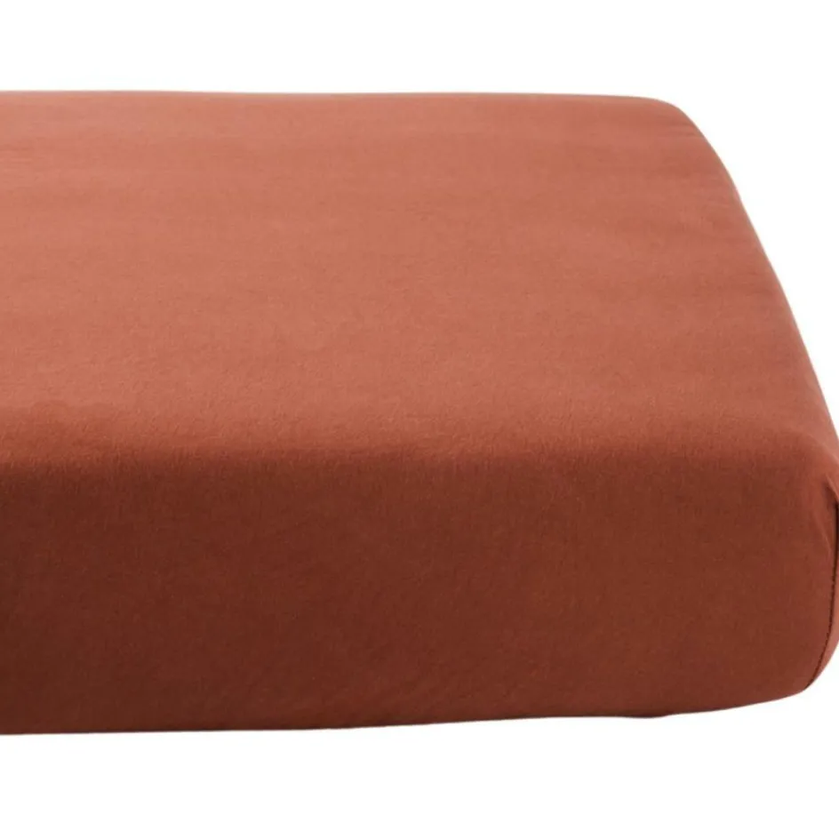 Drap housse en coton bio Terracotta (70 x 140 cm)|Kadolis Outlet