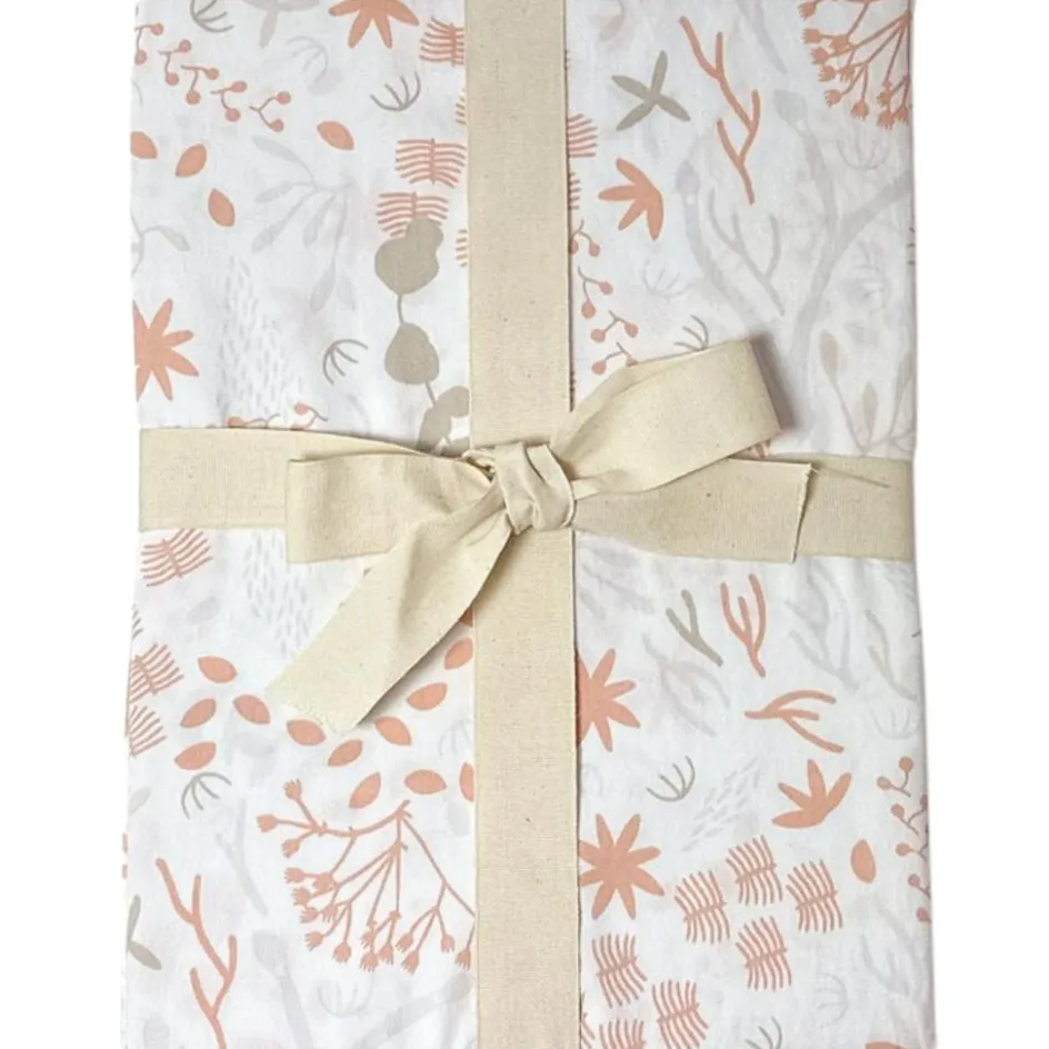 Drap housse en coton bio Yukari Peach pour landau (72 x 33 cm)|Kadolis Online