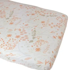 Clearance Kadolis Drap housse en coton bio Yukari Peach (50 x 83 cm)
