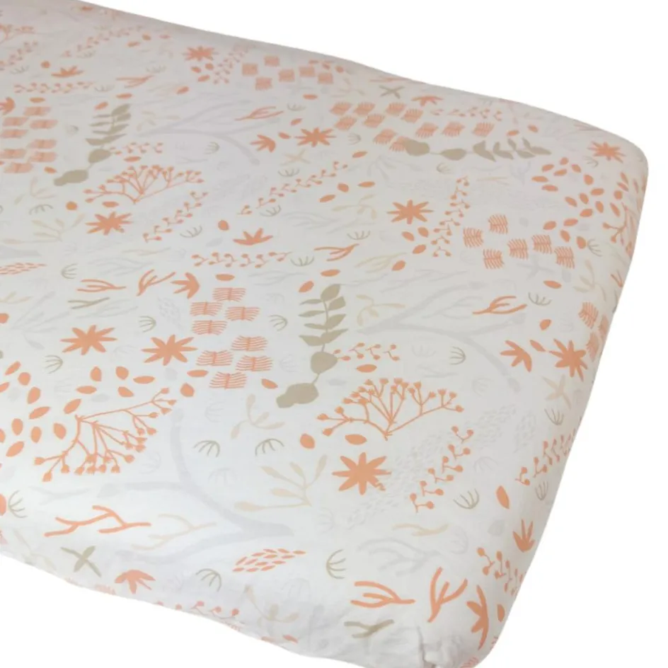 Clearance Kadolis Drap housse en coton bio Yukari Peach (50 x 83 cm)
