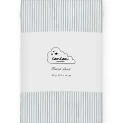 Drap housse en coton bio Classic Stripes Blue (60 x 120 cm)|Cam Cam Copenhagen Sale