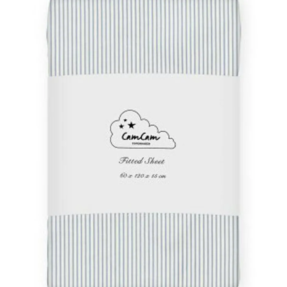 Drap housse en coton bio Classic Stripes Blue (60 x 120 cm)|Cam Cam Copenhagen Sale