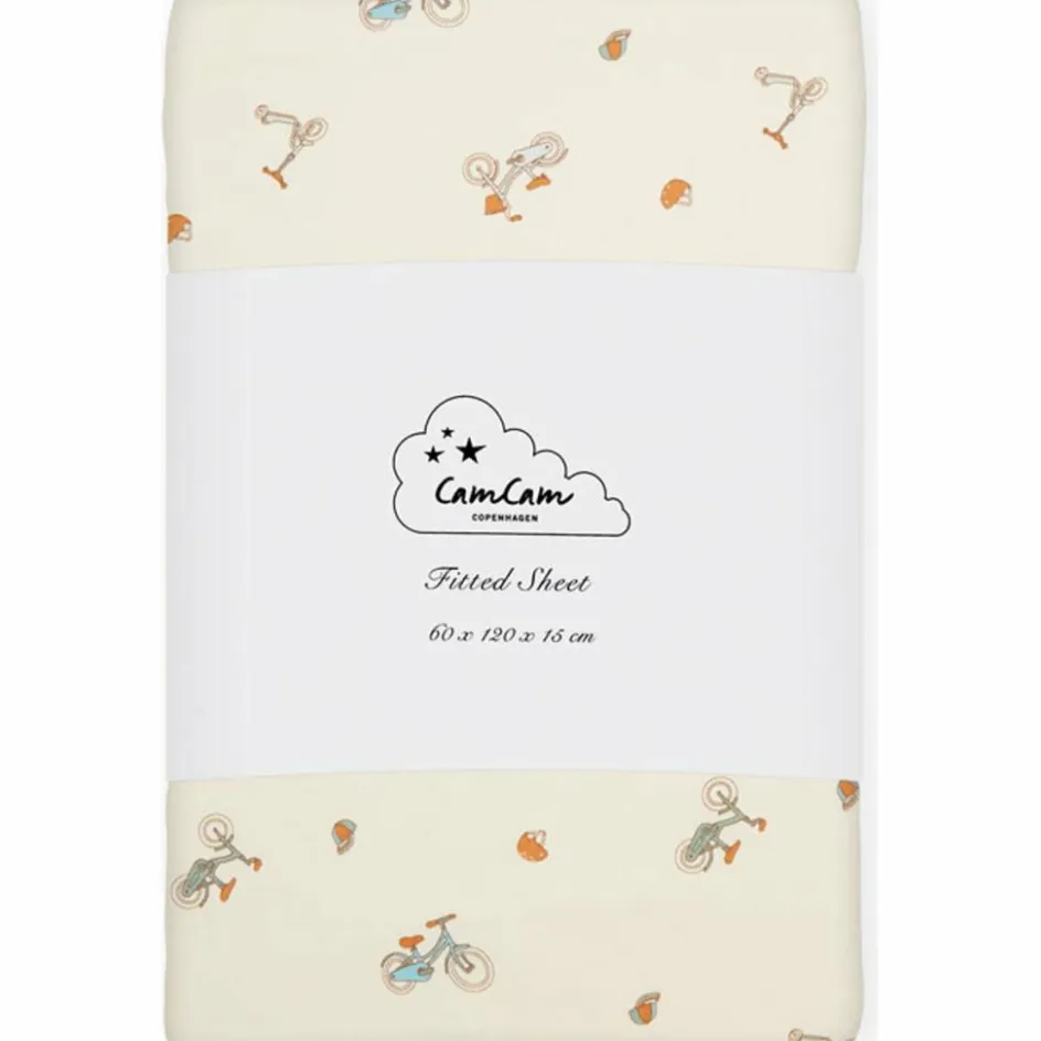 Hot Cam Cam Copenhagen Drap housse en coton bio Bicycles (60 x 120 cm)