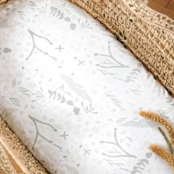 Clearance Kadolis Drap housse en coton bio Yukari Tilleul pour landau (72 x 33 cm)