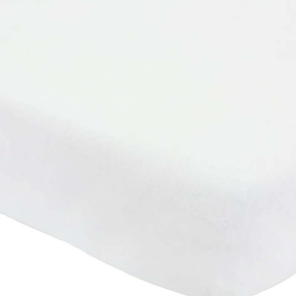 Sale Trois Kilos Sept Drap housse en coton Blanc (70 x 140 cm)