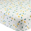 Trois Kilos Sept Drap housse en coton Feuille (60 x 120 cm)